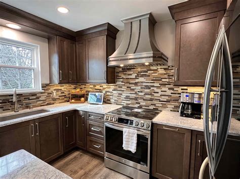 dark brown cabinet kitchen stainless steel|modern dark brown kitchen cabinets.